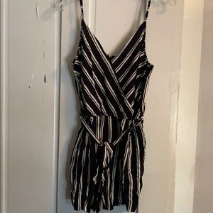 Cross Front Multi Stripe Romper